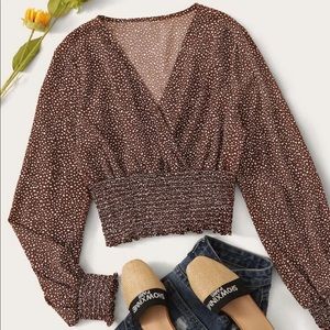 Brown surplice top